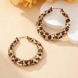 Leopard Print Hoop Earrings
